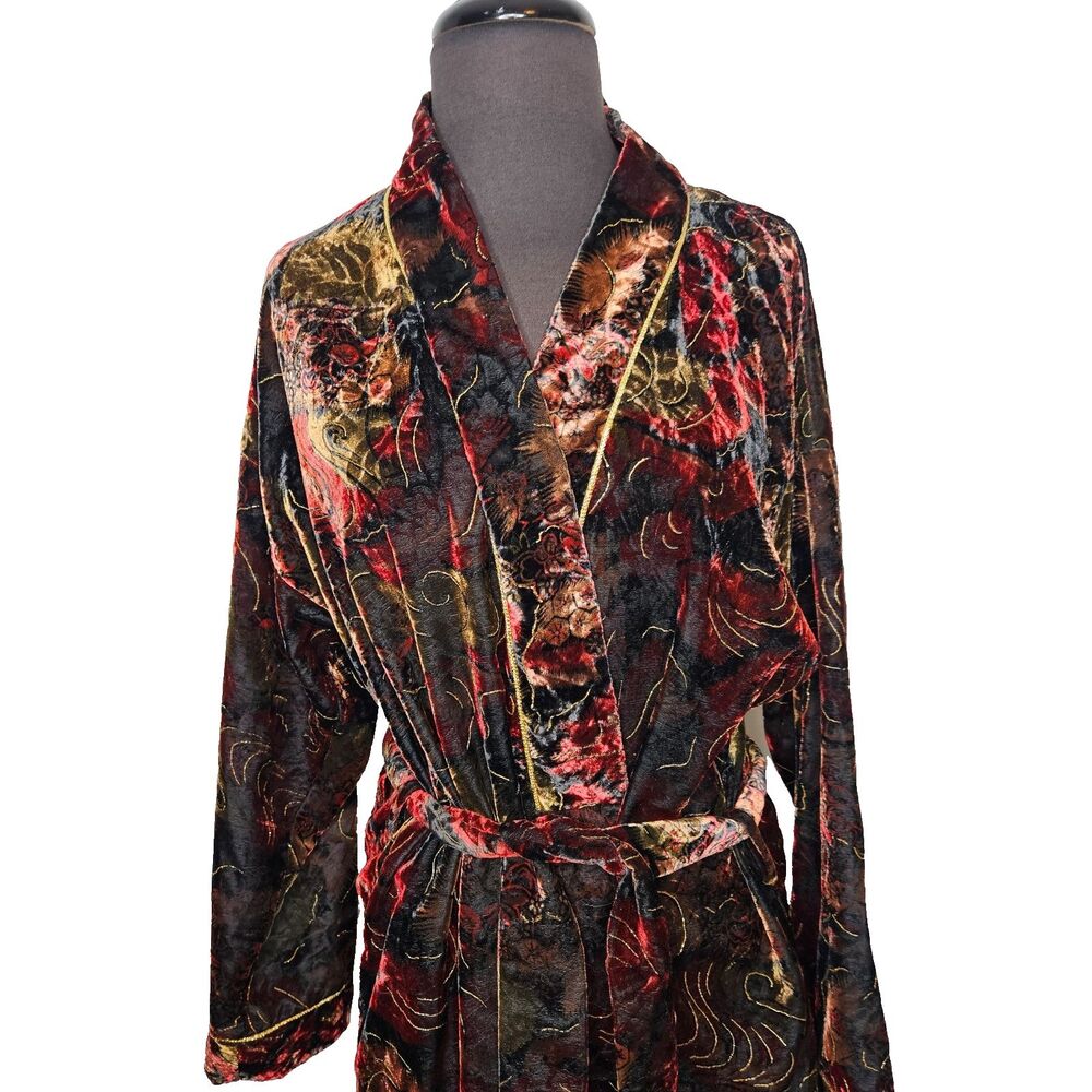 Kathleen Usherwood Periphery Vtg Velour Robe Size P (Small) Moody Gothic Luxe